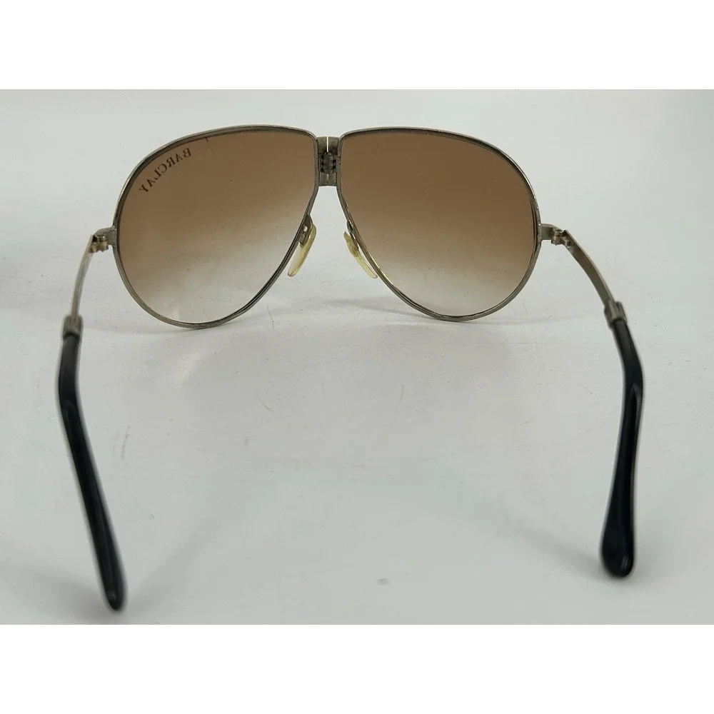 Vintage Folding Aviator Sunglasses W/ Brown Gradient & Case Barclay READ